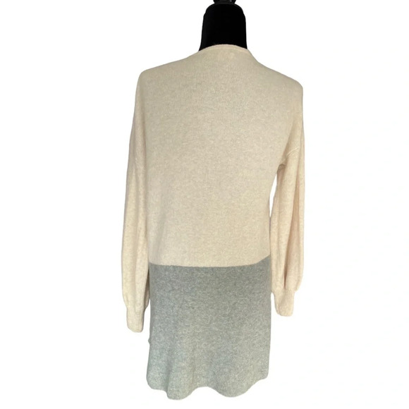 Madewell Edgewater Bubble-Sleeve Cardigan in Heather Smoke S Wool Alpaca Blend - Picture 8 of 9